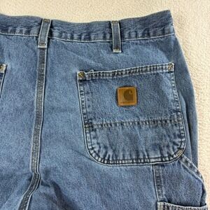 Carhartt Carpenter Jeans Mens 35x34 Blue Work Dungarees Casual Denim B13 DST